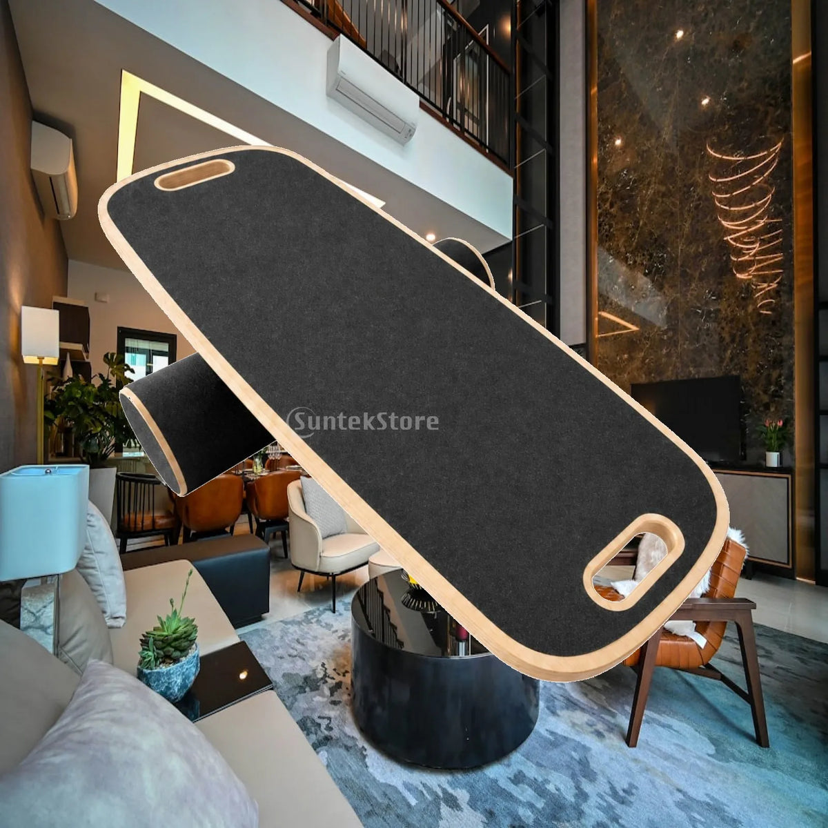 Wood Balance Board with Cylinder Roller – Core Fitness Training Balance Training Board PLUSH Default Title