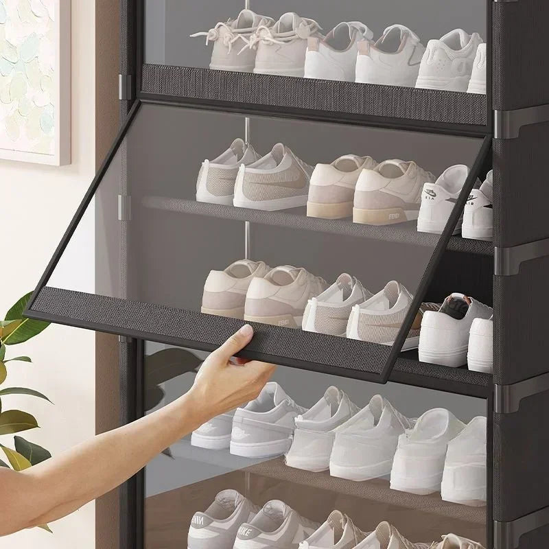 Multilayer Dustproof Shoe Rack Cabinet for Small Spaces Shoe Rack Cabinet PLUSH