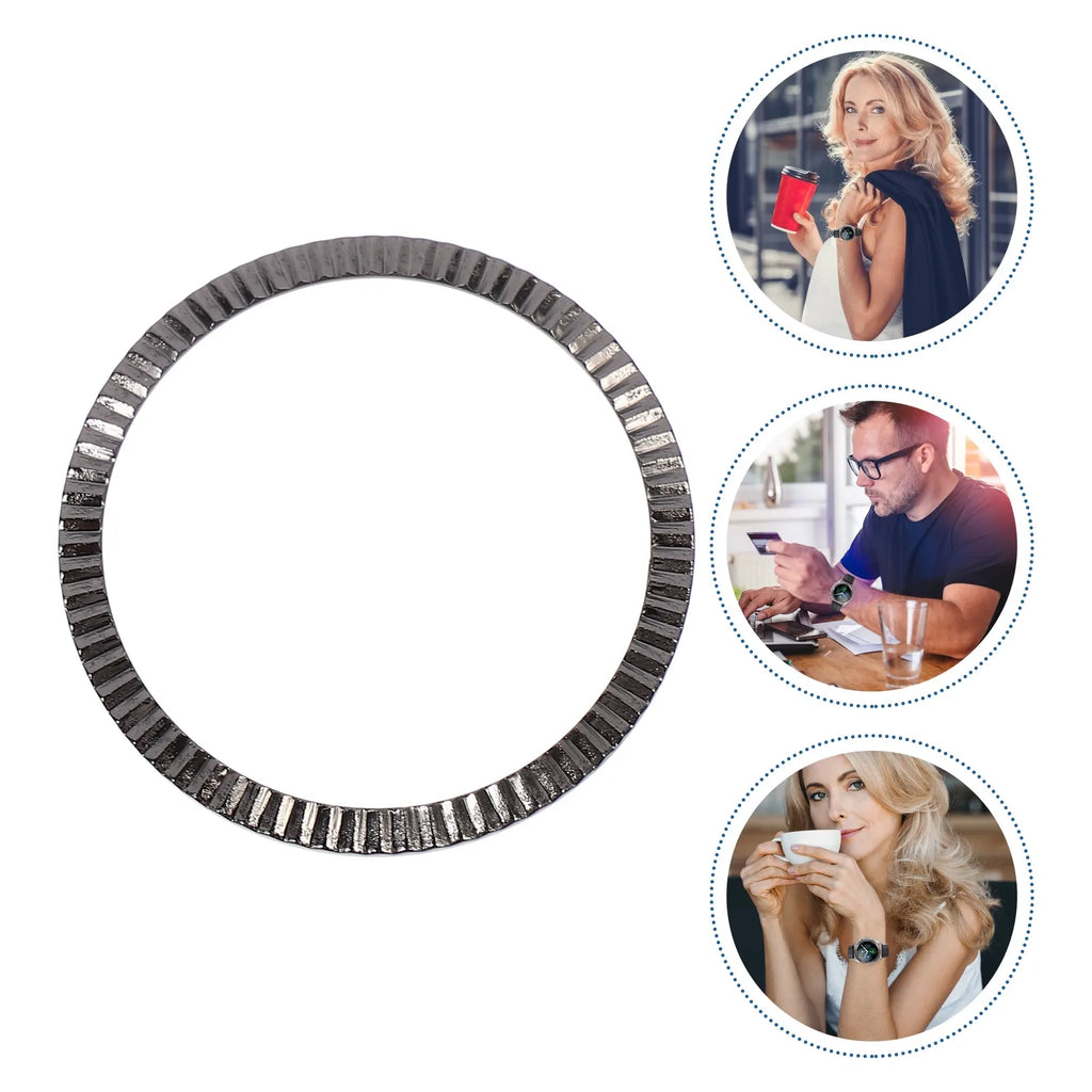 Modern Wave Alloy Watch Bezel Ring – Stylish Upgrade Accessory Watch Bezel Ring PLUSH