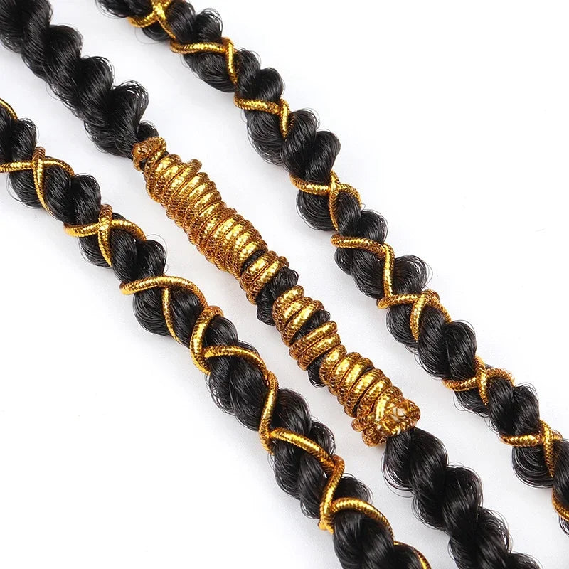 Silver Gold Shimmer Braiding Hair Cord – 5m Elastic Rope Hair Braiding Cord PLUSH