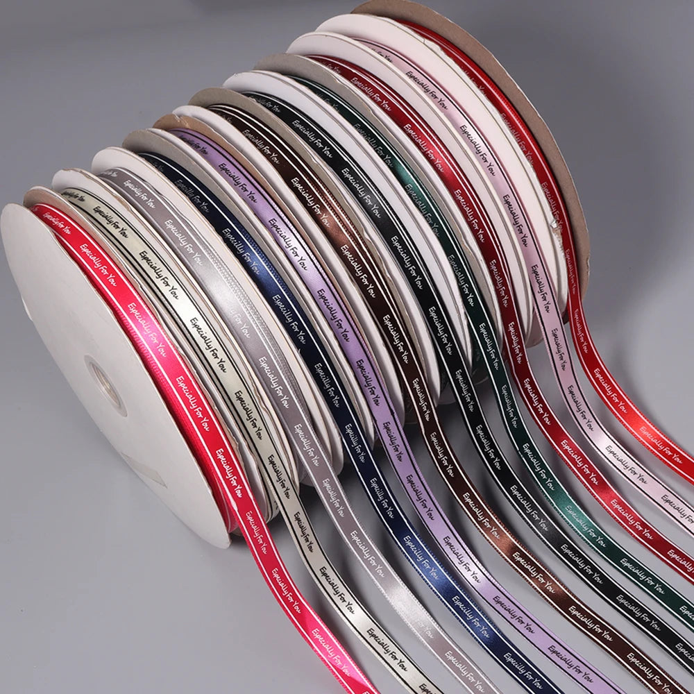 100 Yards "Especially For You" Printed Polyester Ribbon 1cm Printed Craft Ribbon PLUSH