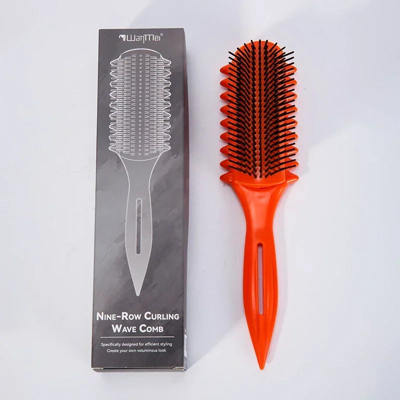 WANMEI 9-Row Curling Wave Comb – Anti-Tangle Hair Styler Hair Styling Comb PLUSH