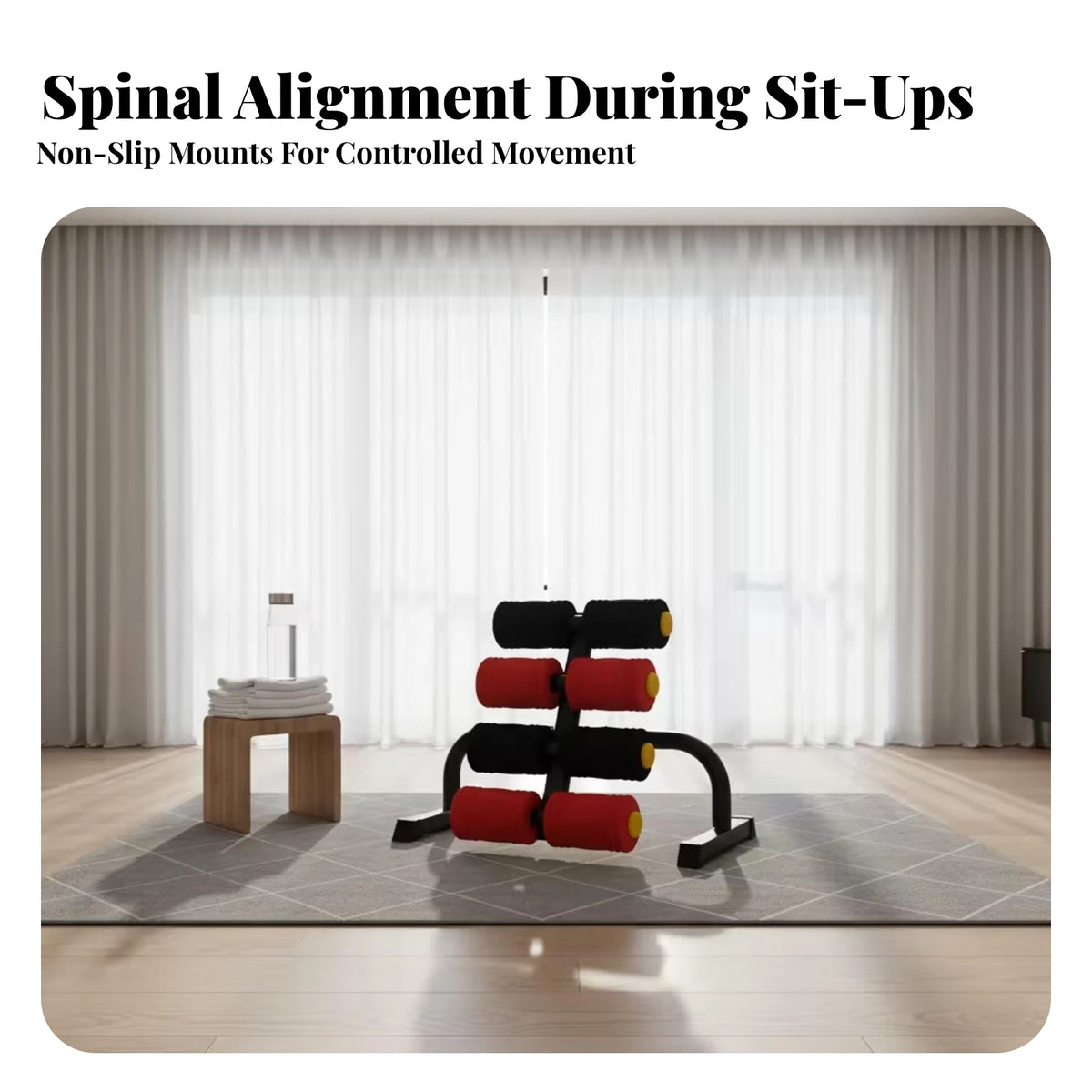 Pilates Chair with Rollers – Cushioned Back Stretching Bench Pilates Roller Chair PLUSH Default Title