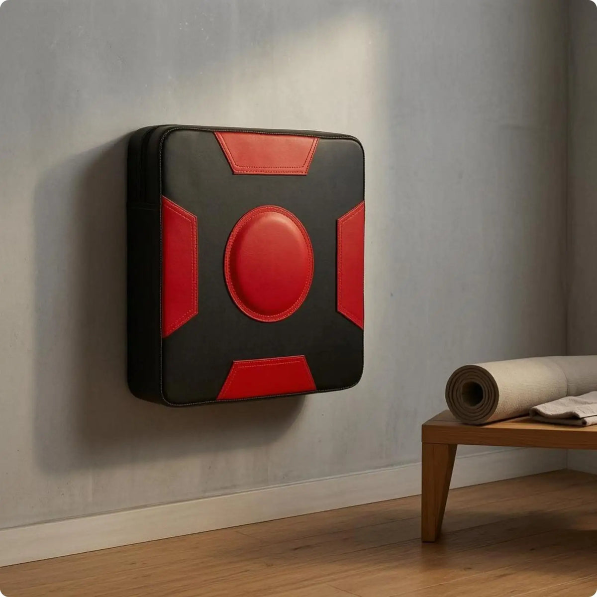 Wall-Mounted Boxing Target Pad – 40x40cm PU Punching Pad Boxing Target Pad PLUSH RedBlack