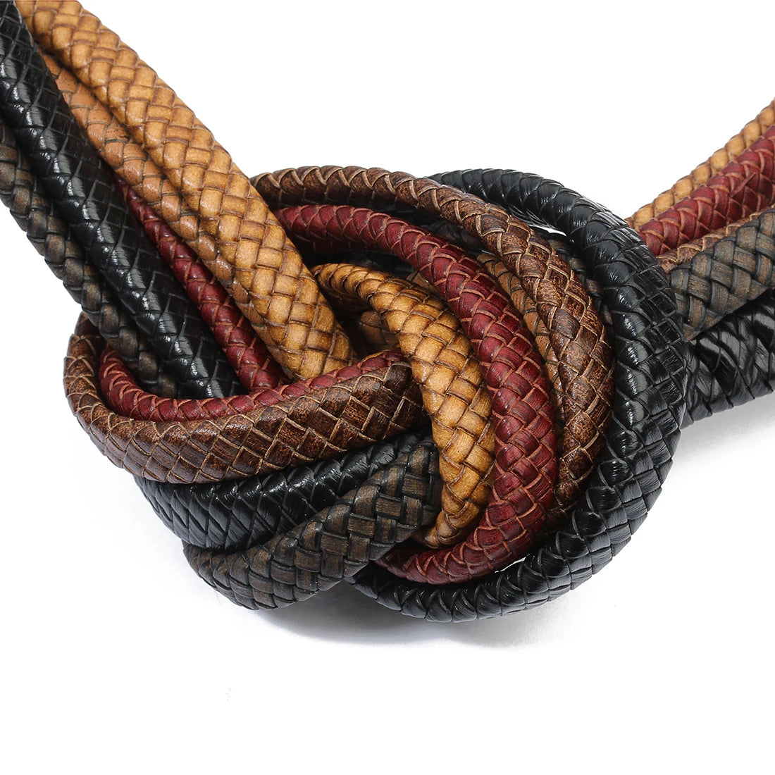 Braided Flat Leather Cord 10/12mm | DIY Jewelry Making – 1m Roll Leather Jewelry Cord PLUSH
