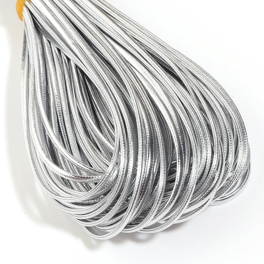 50 Yards 2mm Flat Faux Leather Cord – Multicolor DIY Crafts Leather Craft Cord PLUSH silver