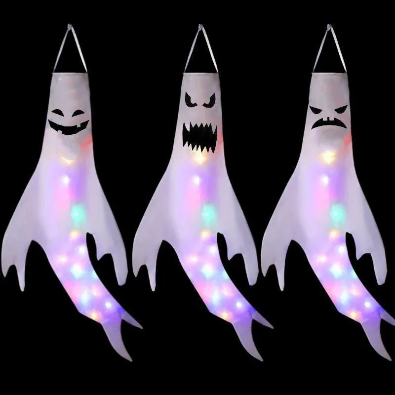 Halloween LED Ghost Hanging Pendant Decoration – Glowing Props Halloween Hanging Decoration PLUSH