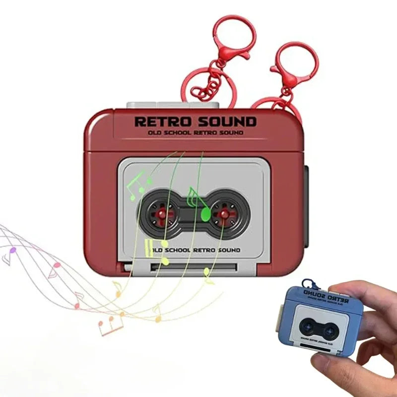 Mini Retro Tape Recorder Keychain – Recordable Voice Pendant Novelty Keychain Toy PLUSH