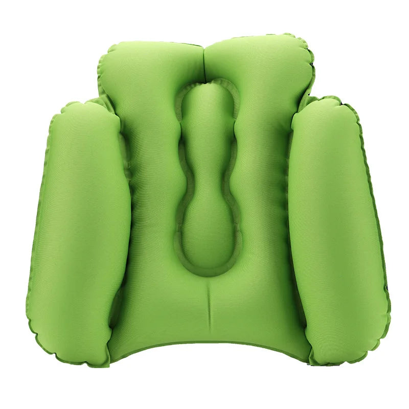 Inflatable Lumbar Pillow – Car Seat & Travel Back Cushion Inflatable Lumbar Pillow PLUSH green