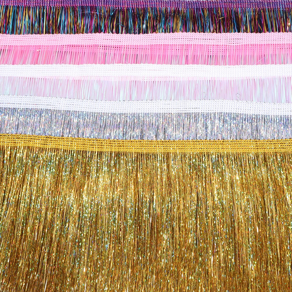 20cm Colorful Plastic Tassel Fringe – Hula Party DIY Décor 1 Yard Party Tassel Trim PLUSH