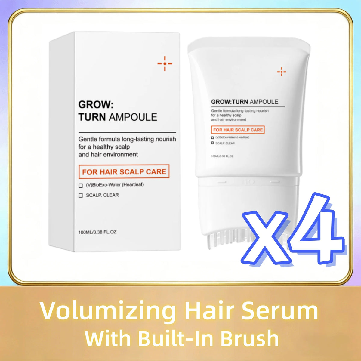 Volumizing Hair Serum with Built-In Scalp Massager Brush 100ml Volumizing Hair Serum PLUSH 100ml in boxed x4
