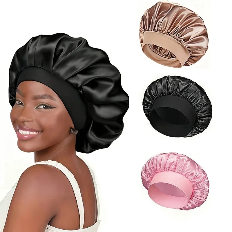 Satin Sleep Cap – Unisex Hair Protection Bonnet | Elastic Fit Satin Sleep Bonnet PLUSH
