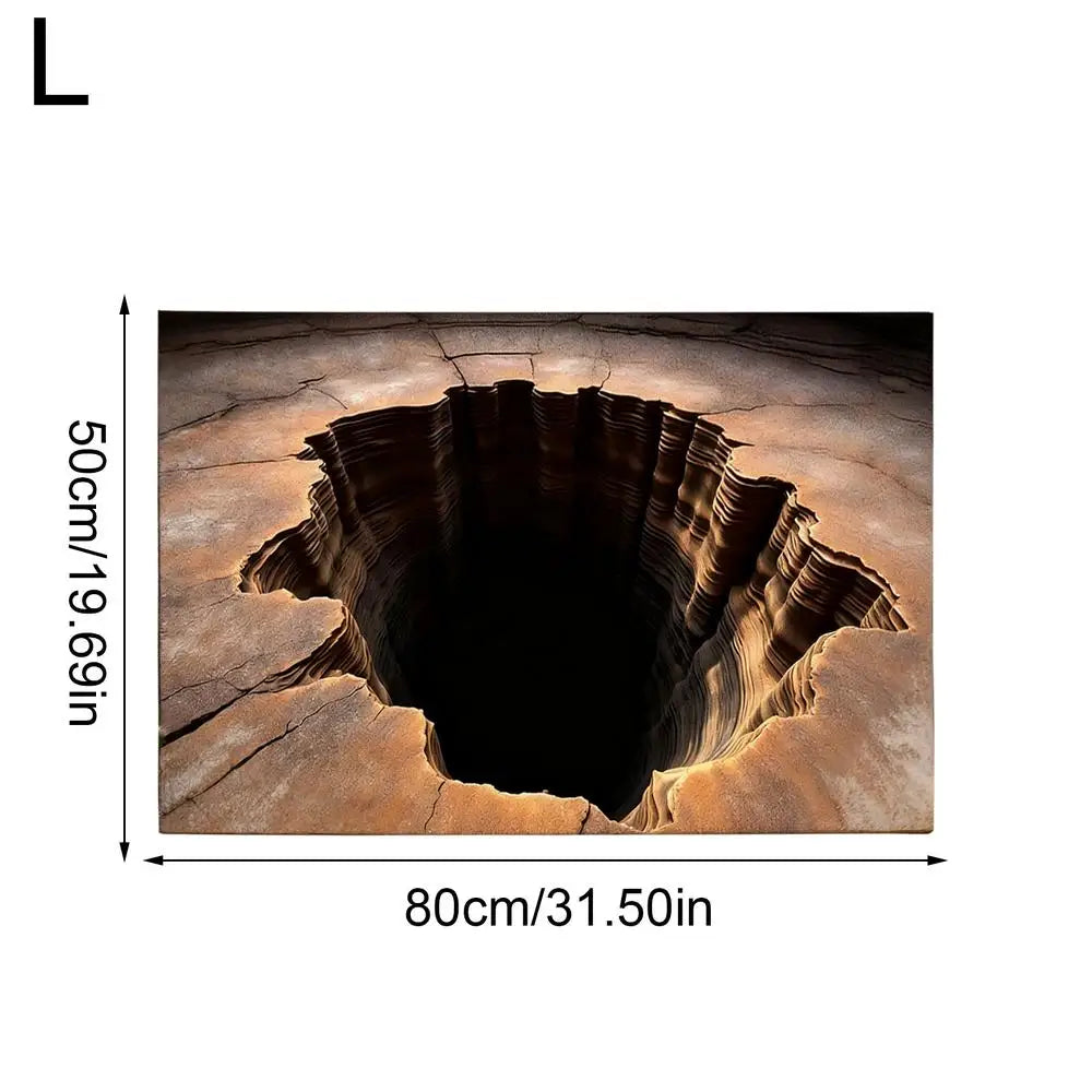 3D Optical Illusion Rug – Cave Hole Floor Mat | Novelty Decor Optical Illusion Rug PLUSH 50x80cm L