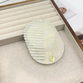 Foldable Travel Hair Comb with Mirror – Wide Tooth Detangler Travel Hair Comb PLUSH Beige
