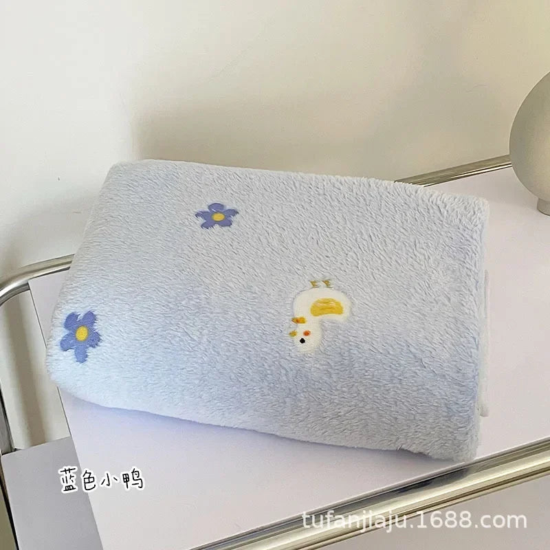Coral Fleece Nap Blanket – Baby, Office & Dorm | Autumn Winter Coral Fleece Blanket PLUSH blue duckling 70x100cm