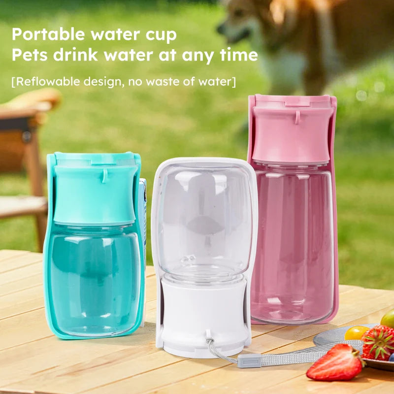 Portable Folding Dog Water Bottle 350ml – Travel & Outdoor Pet Water Bottle PLUSH