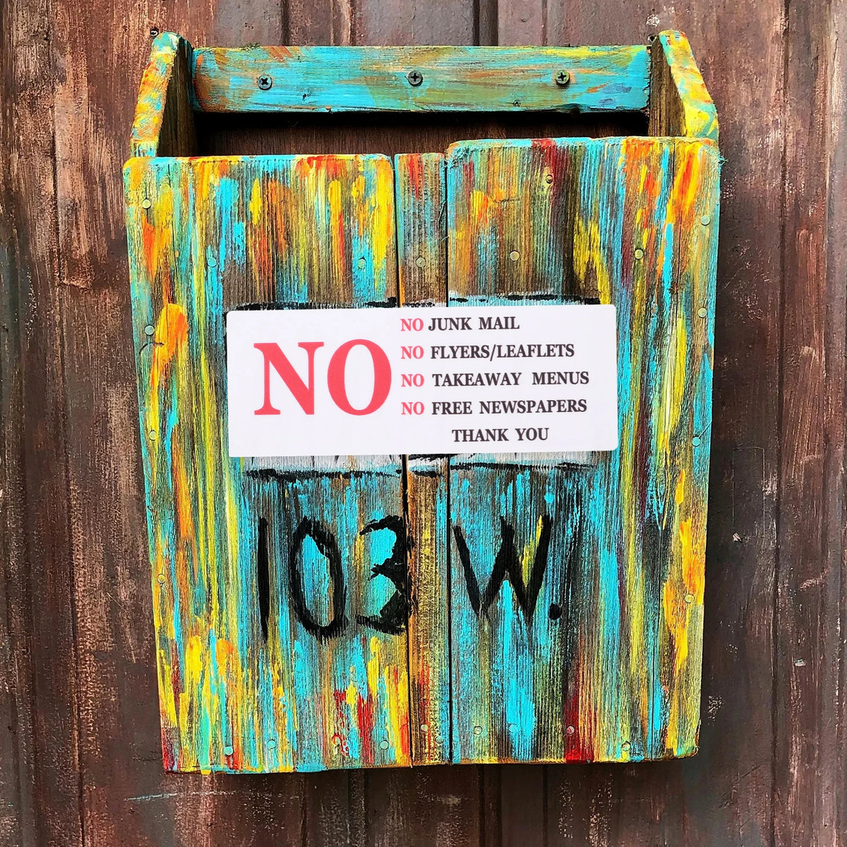 No Junk Mail Mailbox Warning Sticker – Weather-Resistant PVC Mailbox Warning Sticker PLUSH
