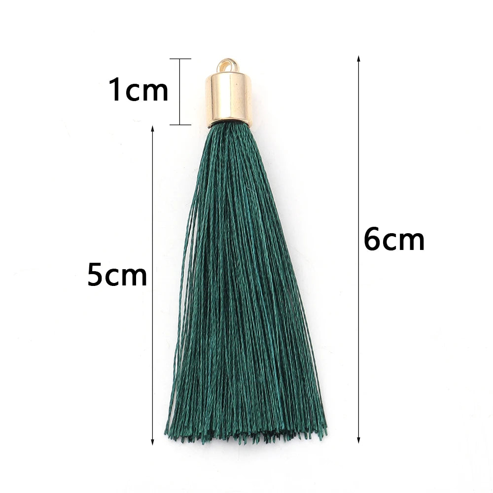 20pcs Colorful Silky Tassel Charms 6cm – DIY Jewelry Making Tassel Charms PLUSH