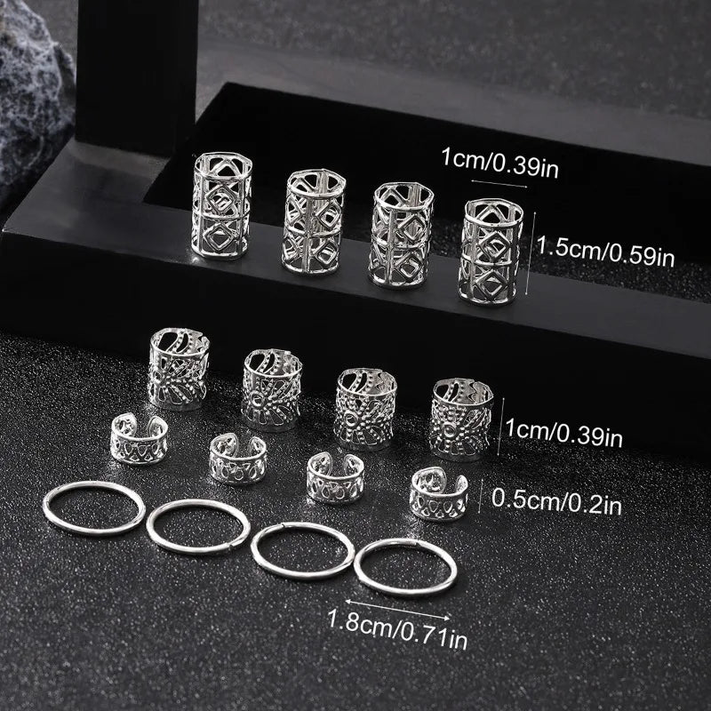 80pcs Metal Hair Braid Cuffs – Dreadlock Rings & Clips Set Hair Braid Cuffs PLUSH