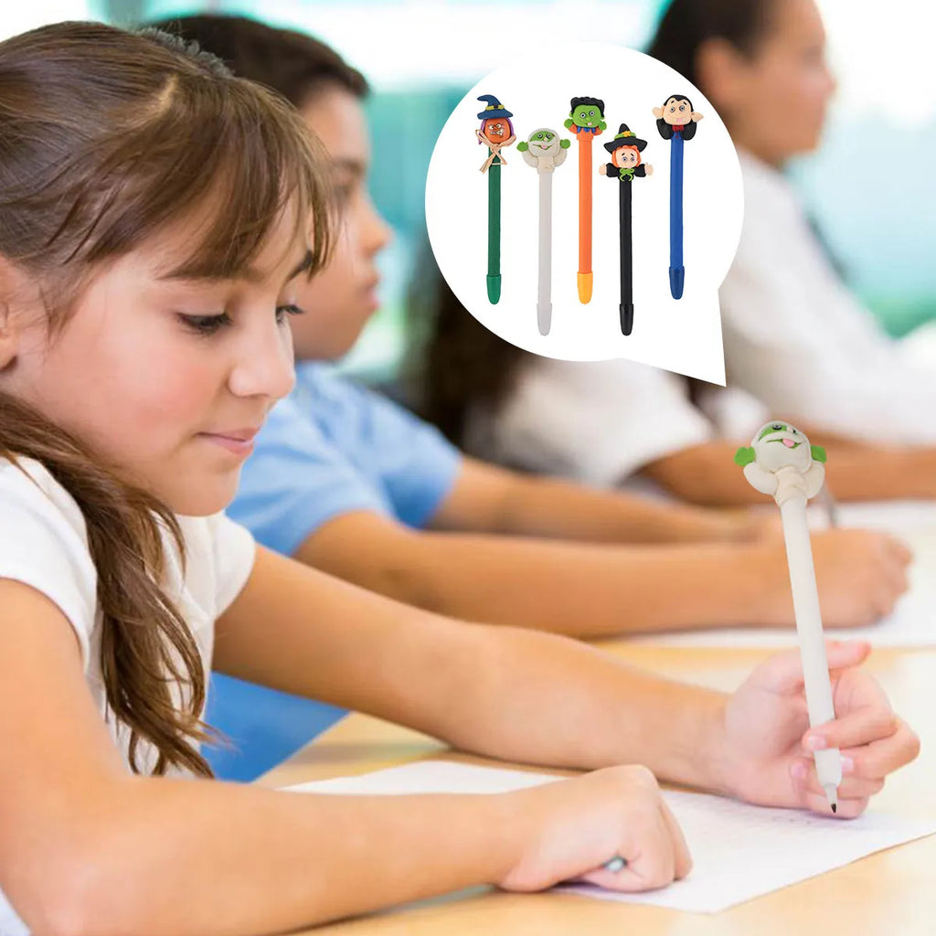 5-Pack Multicolor Halloween Ballpoint Pens – Fun Novelty Pens Novelty Ballpoint Pens PLUSH