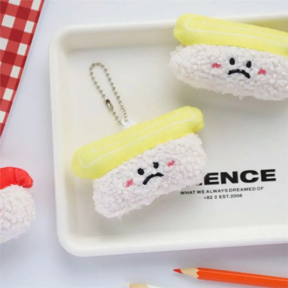 Sushi Shrimp Plush Keychain – Cute Kawaii Backpack Charm Novelty Plush Keychain PLUSH