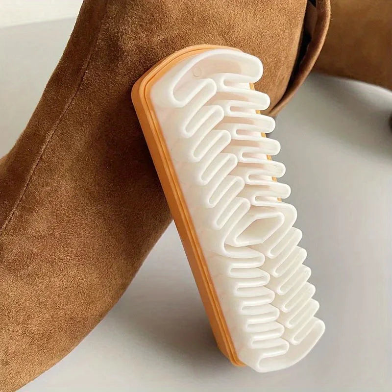 White Rubber Crepe Suede Brush – Shoes, Boots & Bags Cleaner Suede Shoe Brush PLUSH yellow color
