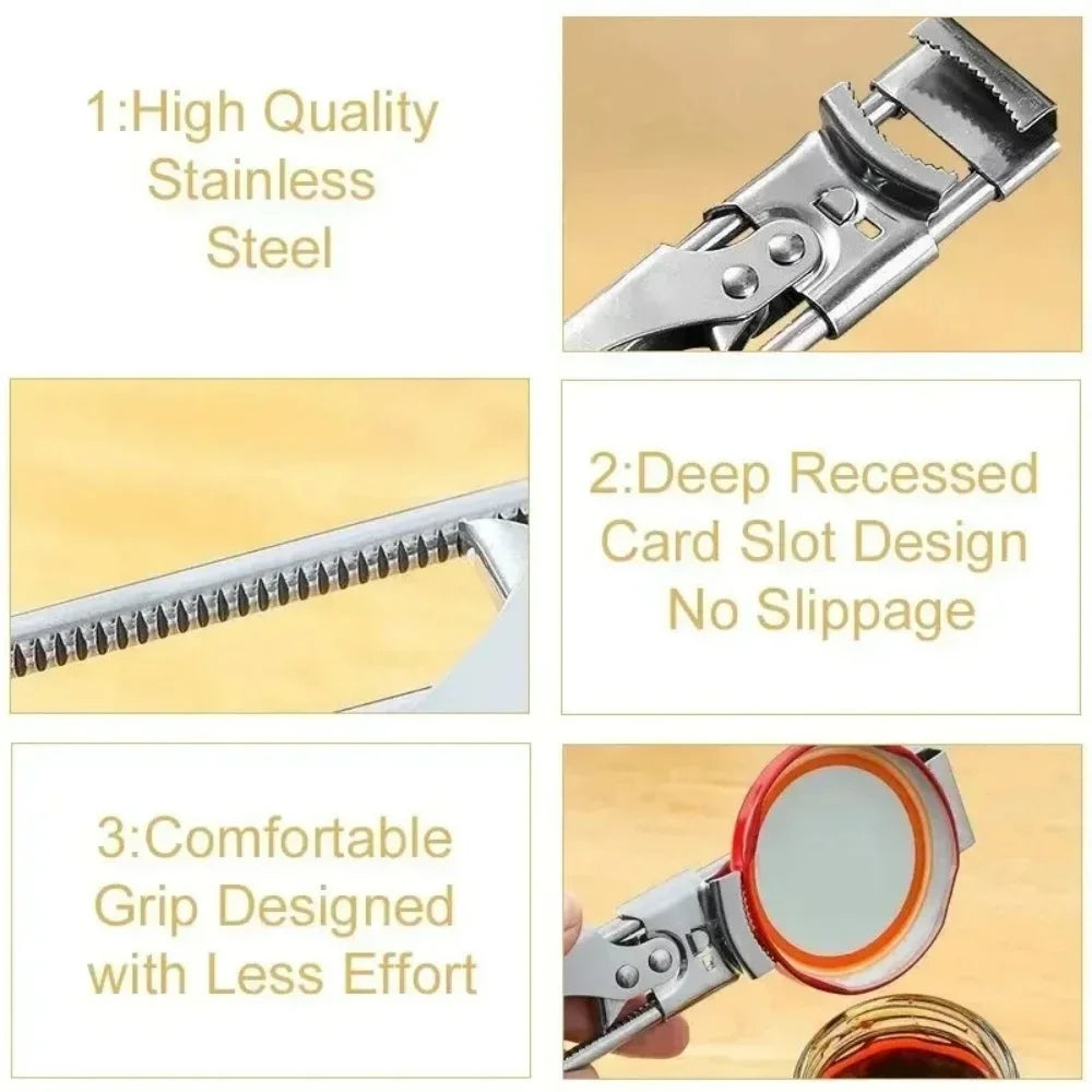 Heavy Duty Adjustable Stainless Steel Jar & Can Opener Kitchen Can Opener PLUSH