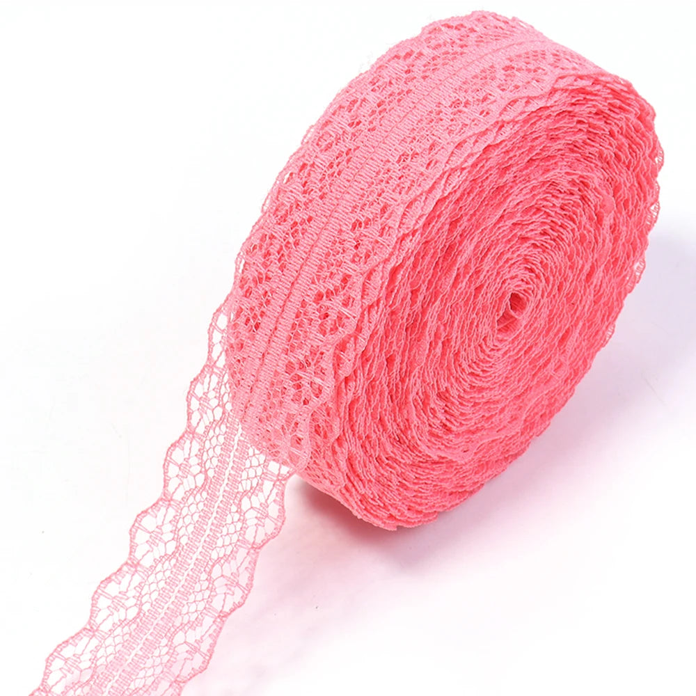 20 Yards 28mm Lace Ribbon – DIY Chokers, Bows & Sewing Trim Lace Ribbon Trim PLUSH watermelon red