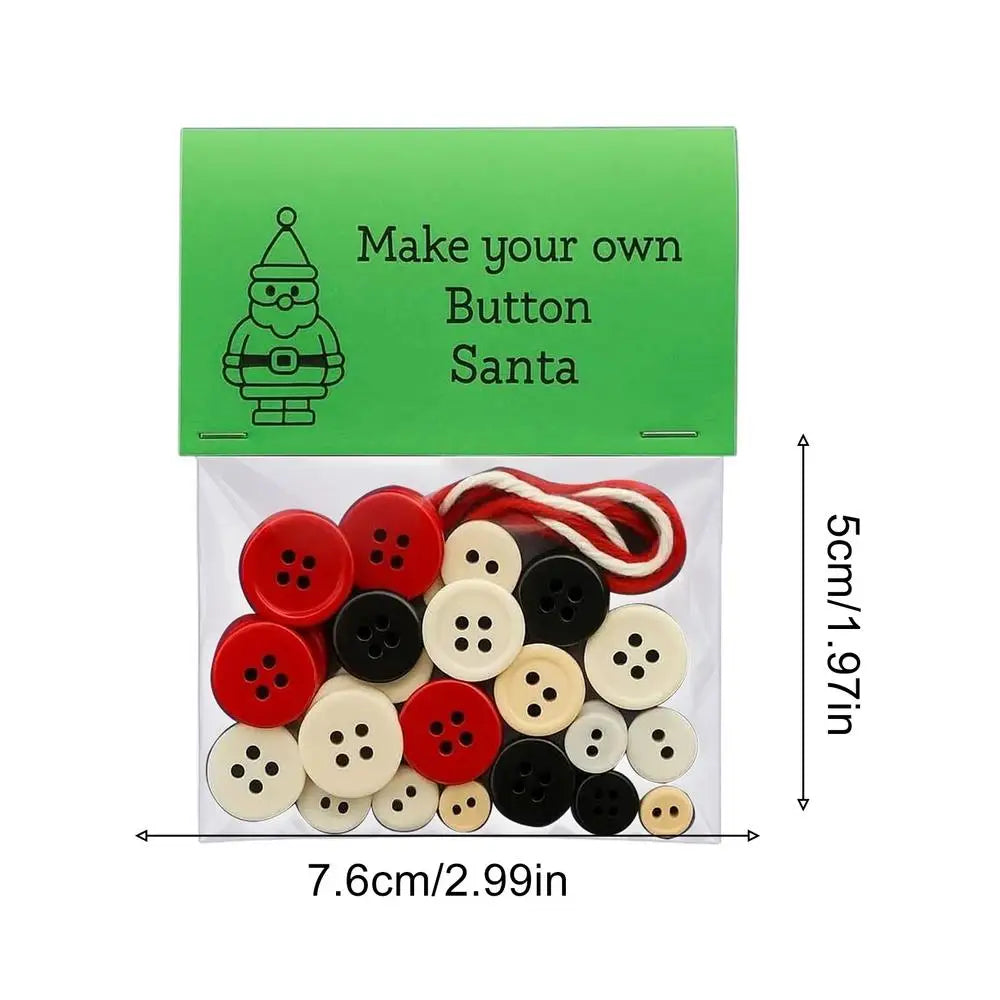 DIY Christmas Button Craft Kit – Snowman & Santa Ornaments DIY Craft Kit PLUSH 01 Material package