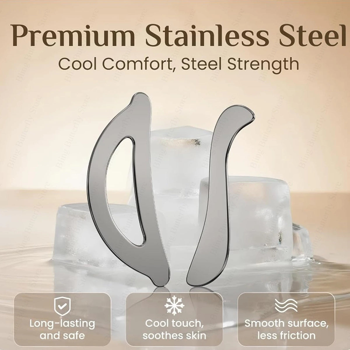 Stainless Steel Gua Sha Body Sculpting Tool Set | DUTRIEUX Gua Sha Massage Tool PLUSH