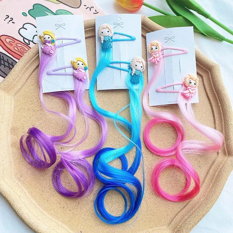 Girls Unicorn Rainbow Bow Hair Clips – 2pcs Princess Barrettes Girls Hair Clips PLUSH Random 2Pcs