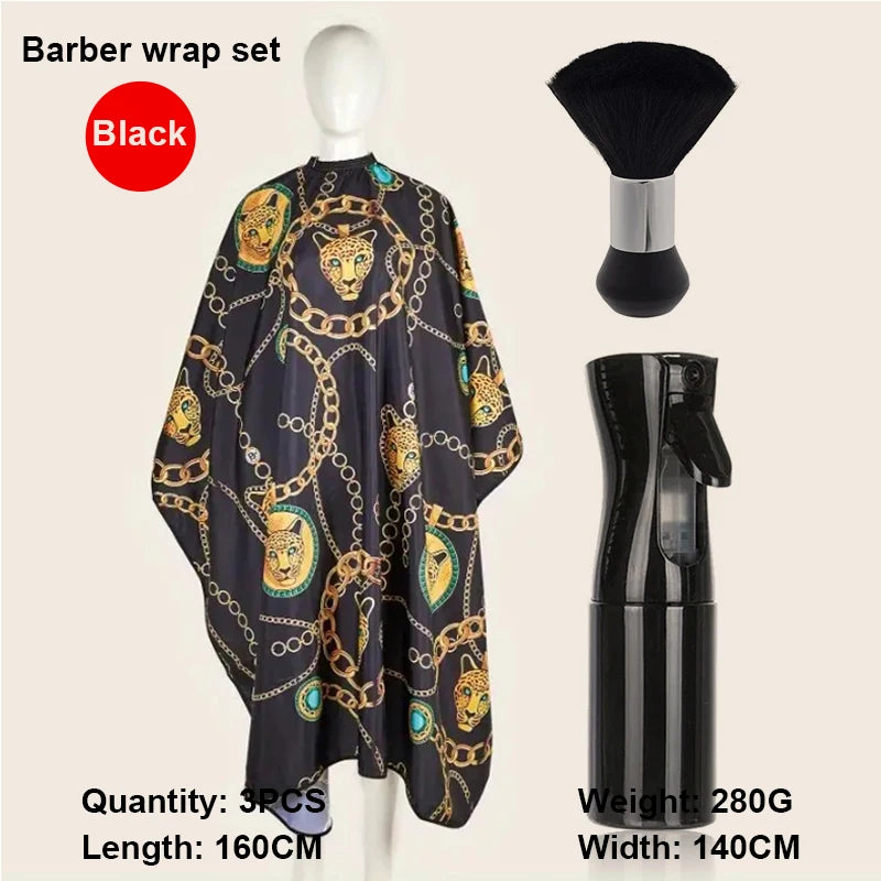 Professional Haircutting Kit – Cape, Apron & Neck Duster Brush Barber Haircutting Kit PLUSH W290-3pcs-A