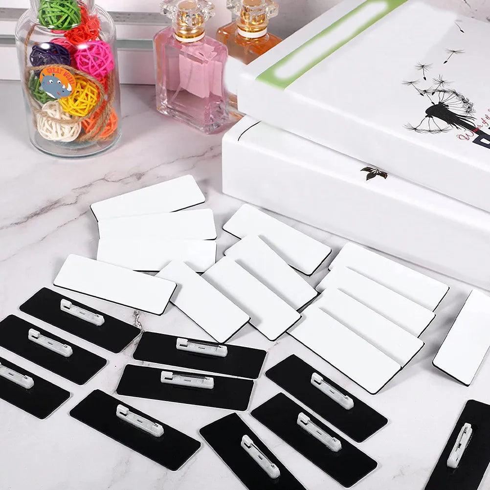 16pcs Blank Pin Name Badges – Classroom & Conference Tags Pin Name Badges PLUSH