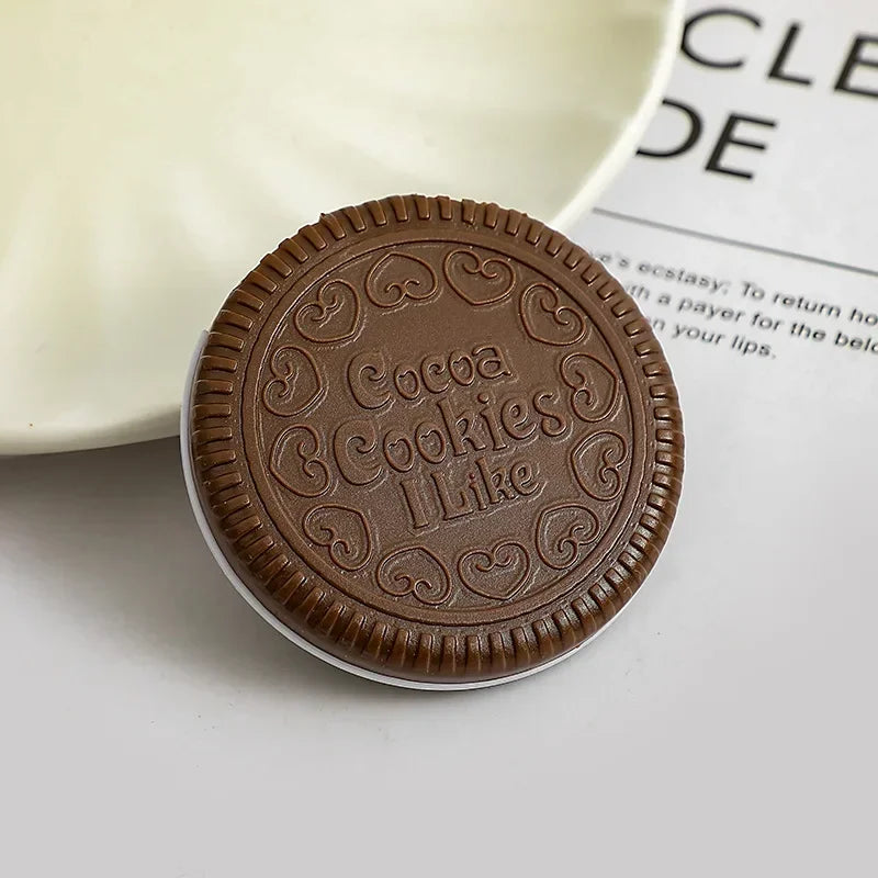 Cute Round Folding Pocket Makeup Mirror with Comb | Kawaii Compact Makeup Mirror PLUSH coffee