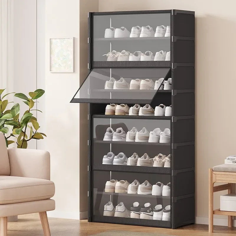 Multilayer Dustproof Shoe Rack Cabinet for Small Spaces Shoe Rack Cabinet PLUSH