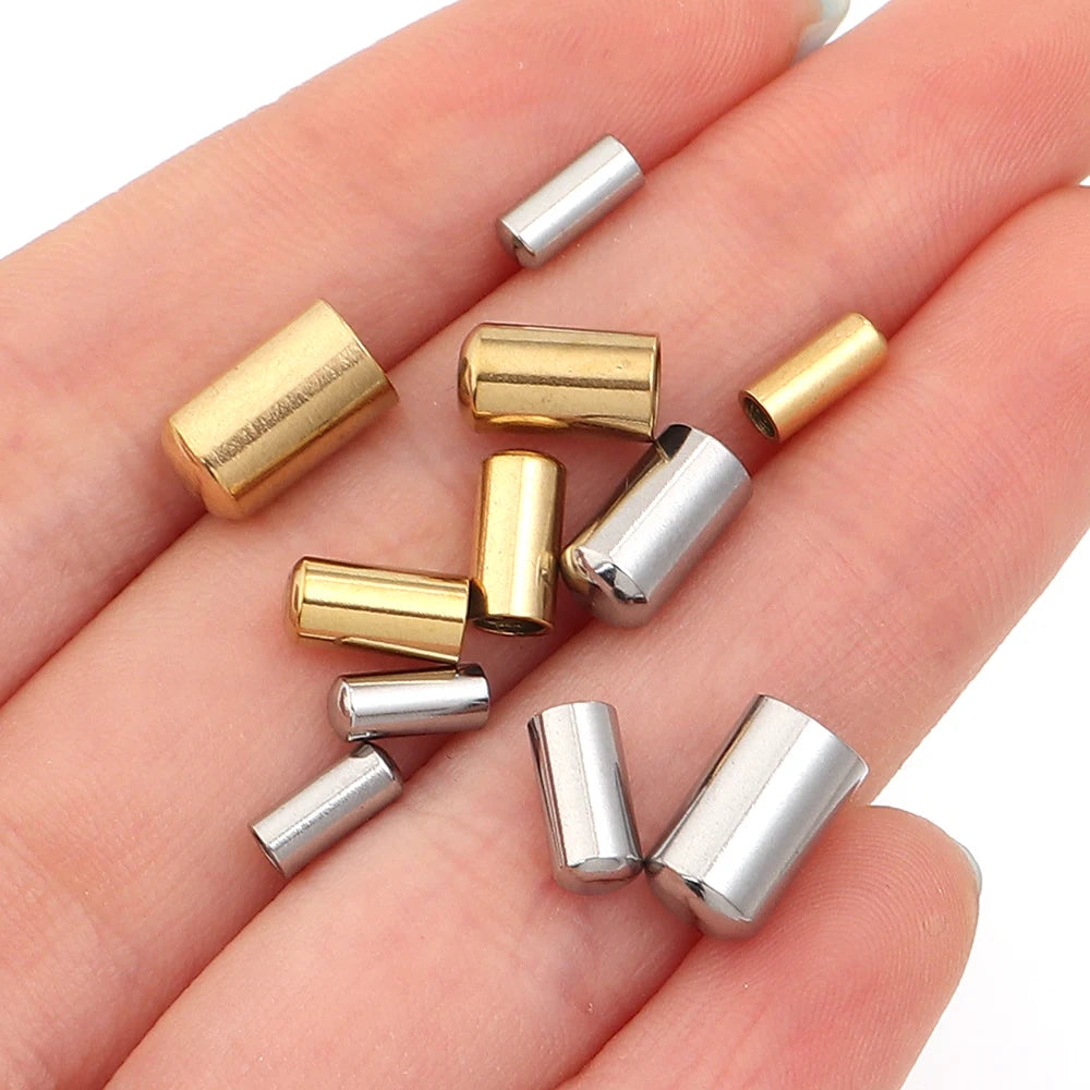 Stainless Steel Crimp Cord End Caps DIY Jewelry – 10/20pcs Jewelry Findings PLUSH