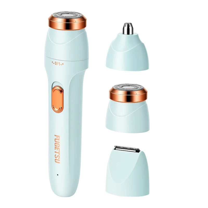 USB Rechargeable Women's Hair Remover – Underarm, Brow & Nose Hair Removal Trimmer PLUSH green USB Type-C