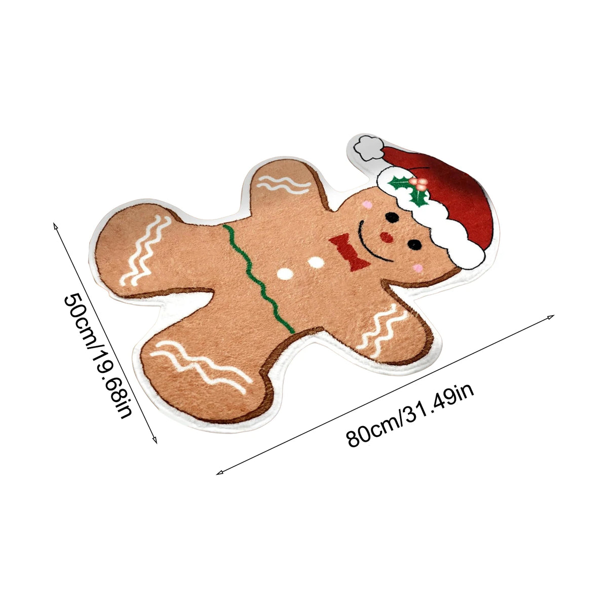 Christmas Gingerbread House Doormat – Anti-Slip Welcome Mat Holiday Door Mat PLUSH 1PC Gingerbread Man