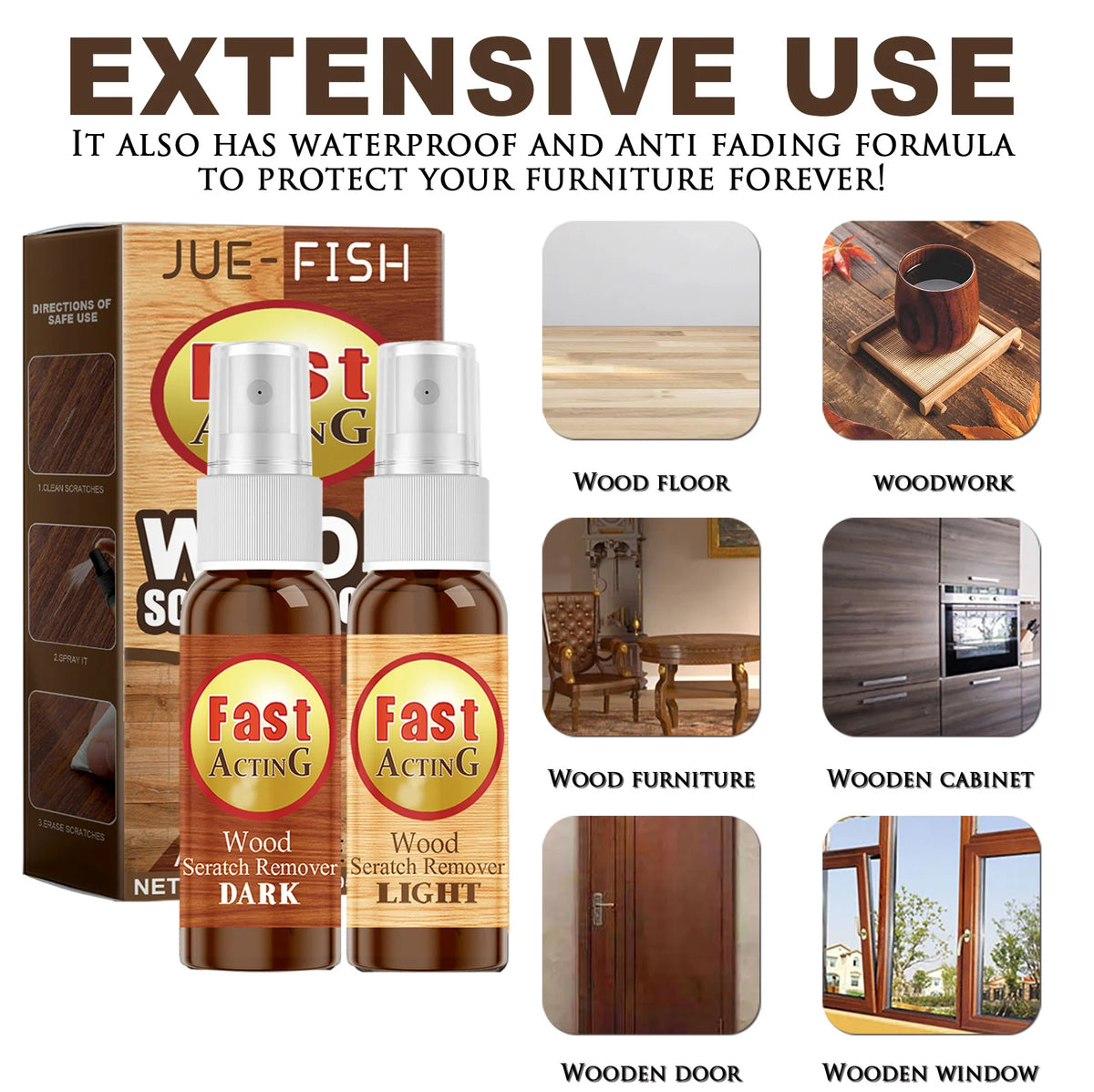 Wood Floor Restore & Scratch Repair Spray | Fast-Acting Liquid Floor Repair Spray PLUSH