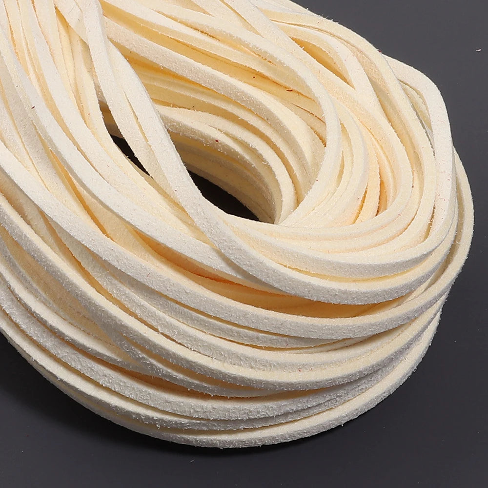 10pcs Multicolor Faux Suede Flat Cord 2.5mm – DIY Jewelry Making Jewelry Craft Cord PLUSH beige