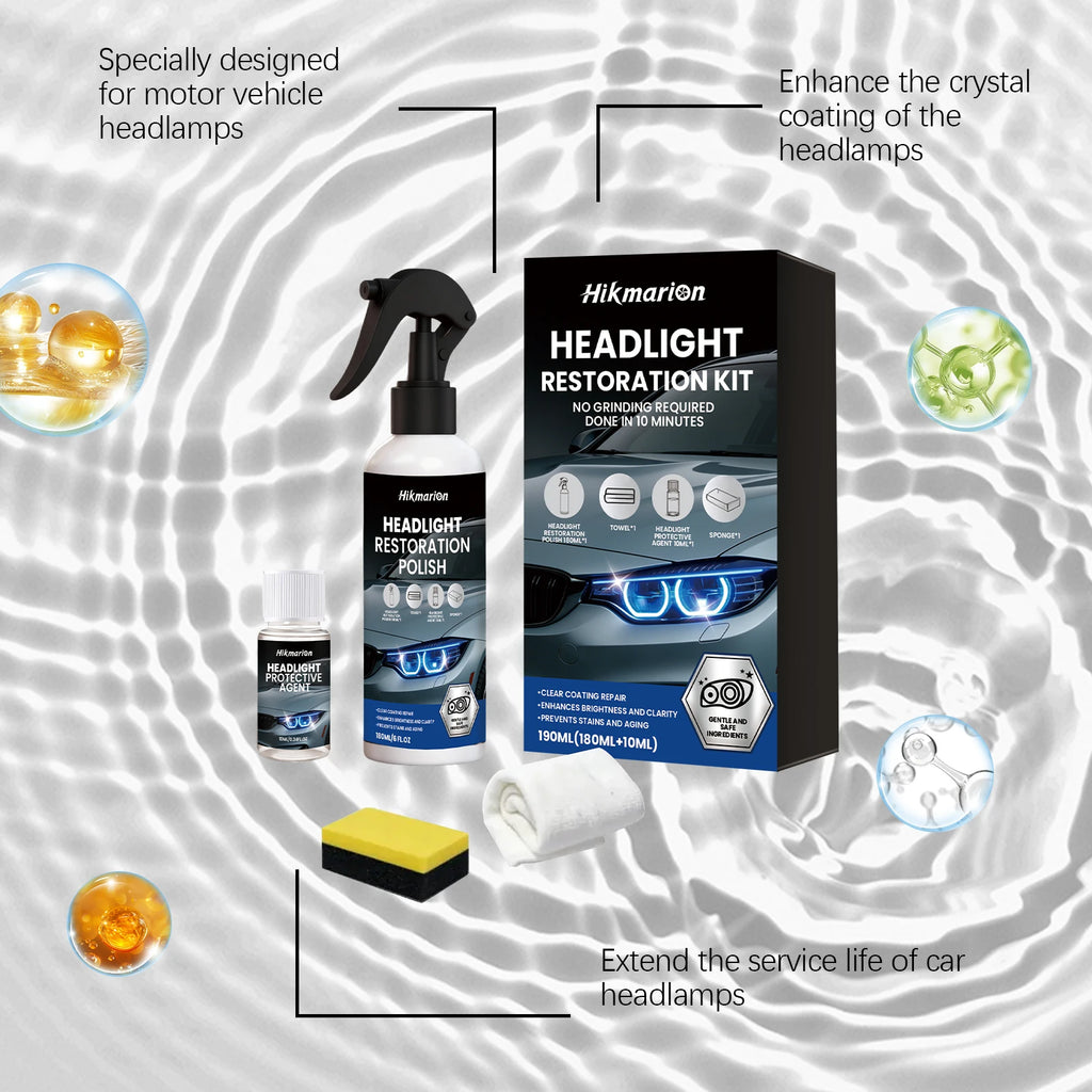 Headlight Restoration Kit – Remove Yellowing & Oxidation | Hikmarion Headlight Restoration Kit PLUSH