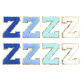 8pcs Blue Letter Embroidery Patches Self-Adhesive DIY Crafts Embroidery Patches PLUSH Letter Z