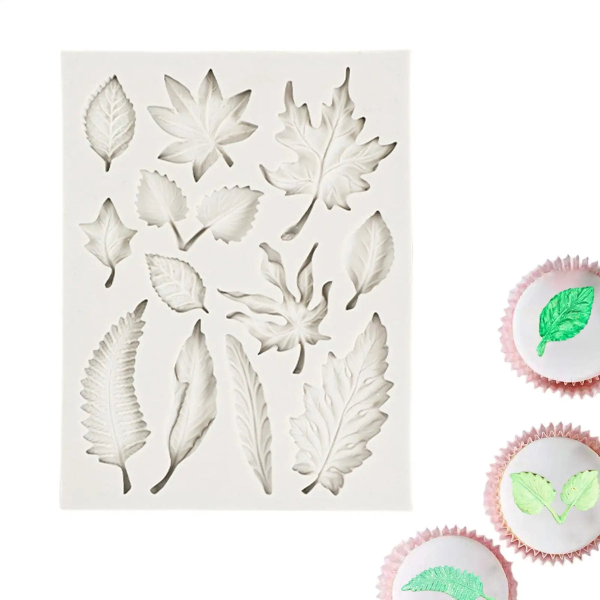Leaves Silicone Mold for Fondant, Chocolate & Cake Decorating Silicone Baking Mold PLUSH