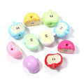 10pcs Half Apple Acrylic Spacer Beads – Colorful DIY Jewelry Acrylic Spacer Beads PLUSH Random Mixed