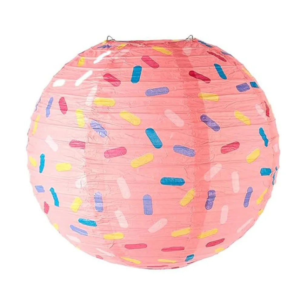 Foldable Round Paper Lantern Donut Ice Cream Party Decor Paper Party Lantern PLUSH Style 2