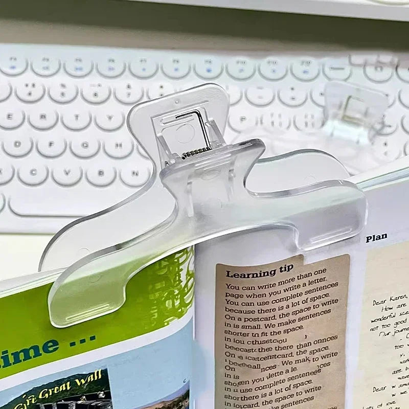 Frosted Transparent Book Page Clip – Kawaii Desk Note Holder Book Page Clip PLUSH