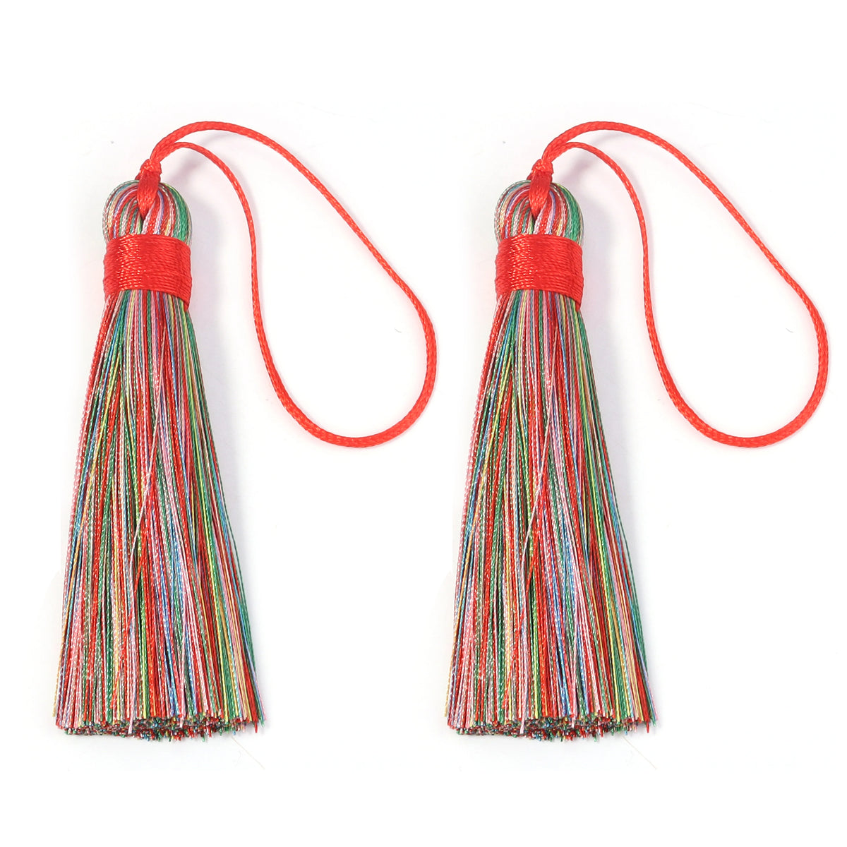 6pcs Colorful Silky Tassel Pendants – DIY Jewelry & Home Decor Tassel Fringe Pendant PLUSH colorful