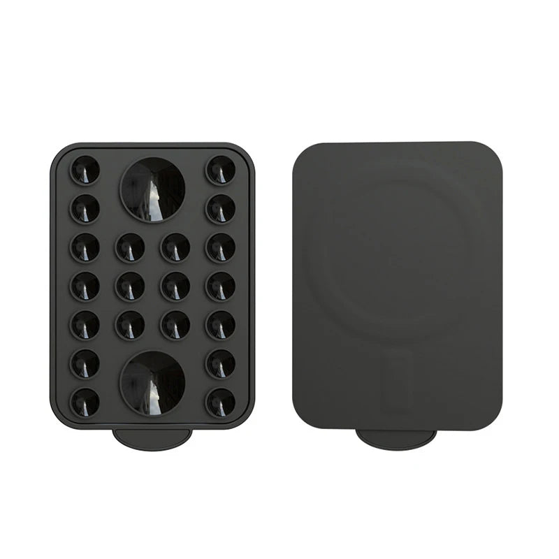 MagSafe Magnetic Phone Holder Suction Cup Silicone Wall Mount Magnetic Phone Mount PLUSH black