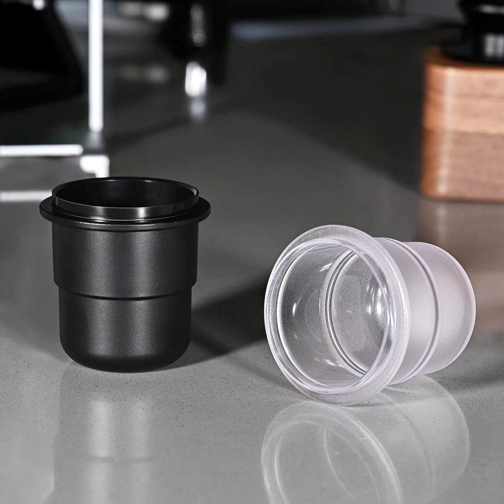 58mm Frosted Espresso Dosing Cup – Clear Coffee Accessory Espresso Dosing Cup PLUSH