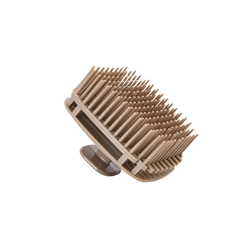 Silicone Scalp Massage Shampoo Brush – Shower Hair Comb Scalp Massage Brush PLUSH Deep coffee